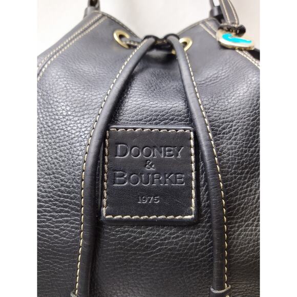 Dooney & Bourke Black Pebbled Leather Drawstring Shoulder Bag - Picture 4 of 16